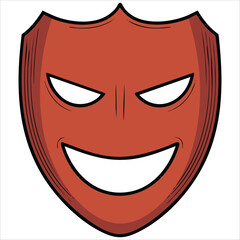 expressive red drama comedy mask vector art isolated white