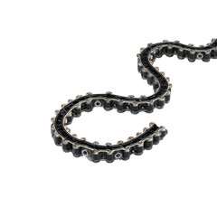 Articulated cable chain with a serpentine motion for use in 3D printers. [Transparent Background PNG].