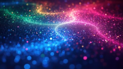 Abstract Blue Pink Purple Glitter Swirls Background