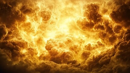Fiery Celestial Canvas: A Dramatic Golden Sky