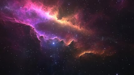 Fototapeta premium Vast and Mysterious Nebula in Outer Space at Night