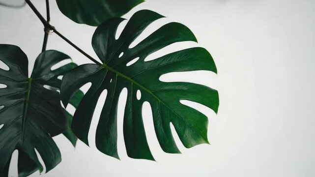 green leaves on black background