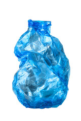 Fototapeta premium Crumpled Blue Plastic Bottle Recycling Waste
