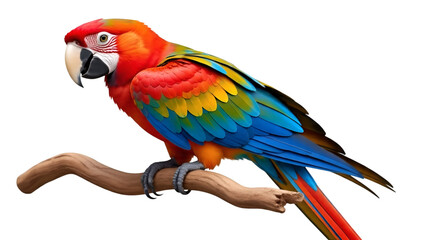 Obraz premium Pair of Colorful Lovebirds Sitting Together Isolated on White Background