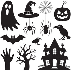 Fototapeta premium Spooky halloween night scene with haunted house and moon