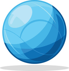 A blue sphere centered on a plain white background.