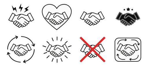 Successful partnership icons symbolize agreement, trust, and collaboration for long term business relationships