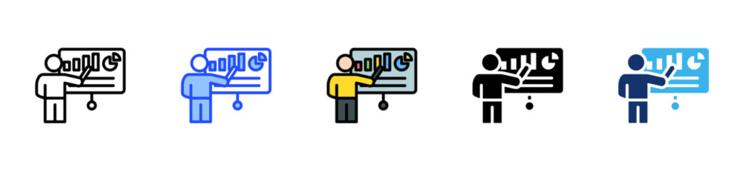 Financial Advisor Icon Collection With Multiple Styles