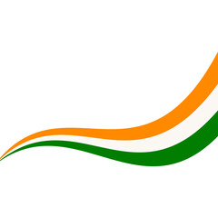 Indian Flag Ribbon Corner Border Illustration