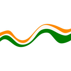 Indian Flag Ribbon Corner Border Illustration