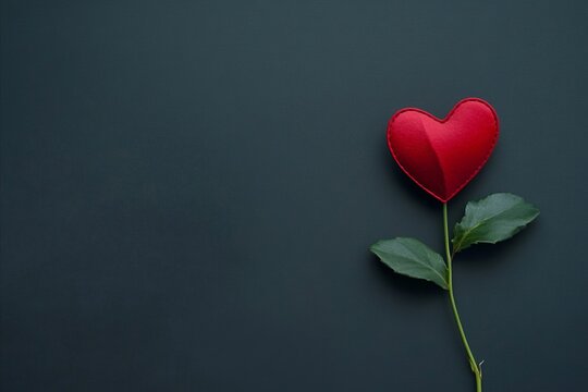 A Heart-Shaped Rose on Dark Background, Symbolizing Love and Aff