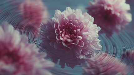 SURREALISTISCHE KINETISCHE KOMPOSITION VON BL&Uuml;TEN AUF WASSER