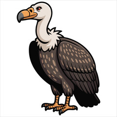 playful fledgling vulture chick vector graphic plain background