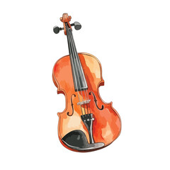 Fototapeta premium watercolor illustration of Violin clipart isolated