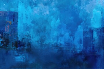 Obraz premium Abstract urban scene, icy blues and muted tones