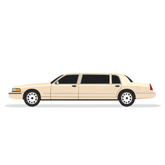 Obraz premium Elegant Beige Limousine Side Profile Illustration