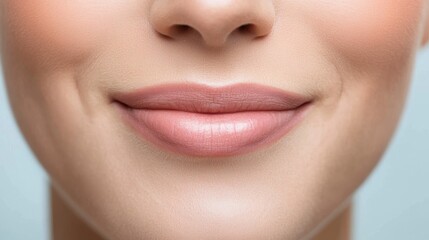 Obraz premium Happy young woman smiling in studio during daytime close-up