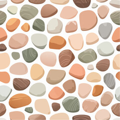 Stone seamless vector pattern, irregular mosaic with muted natural palette, minimal design