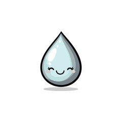 Fototapeta premium Happy Teardrop Cartoon Character with a Smiling Face