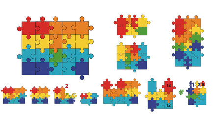 Puzzle Template Vector Illustration Collection