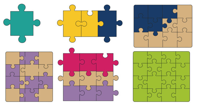 Puzzle Template Vector Illustration Collection