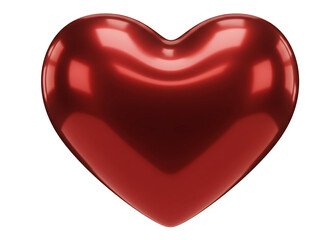 Fototapeta premium Shiny red heart shape isolated on transparent background