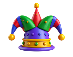 Colorful 3D Jester Hat Illustration