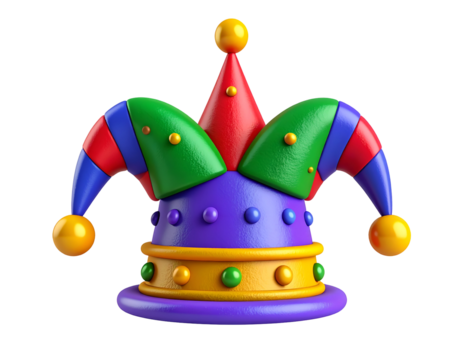 Colorful 3D Jester Hat Illustration