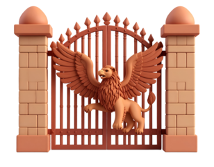 3D Render Winged Lion Gate