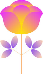 rose flower element. trendy geometric style