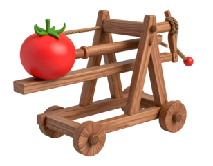 3D Render Trebuchet Tomato