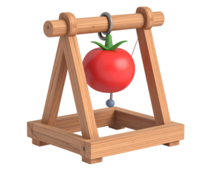 3D Render of Wooden Tomato Toy