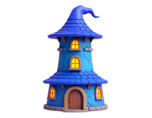 Blue Wizard Tower 3D Render