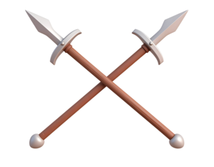 Crossed Spears 3D Render