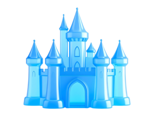 Blue Glass Castle 3D Render