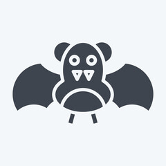Icon Bat. related to Halloween symbol. glyph style. design editable