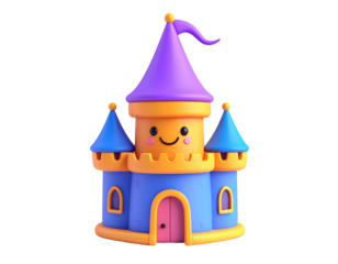 Cute Cartoon 3D Castle Illustration