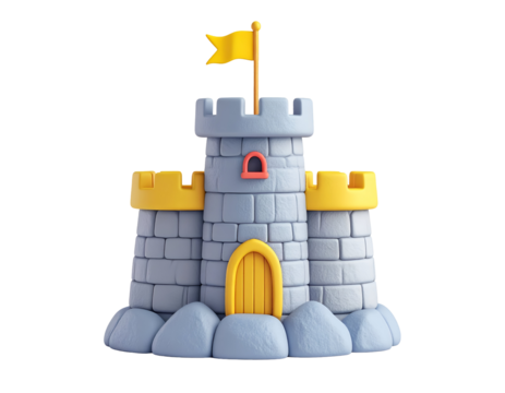Cartoon Castle 3D Render