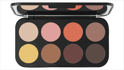 luxury eyeshadow palette mockup vector art isolated white