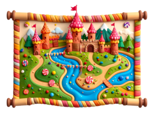 Whimsical Candy Castle Illustration