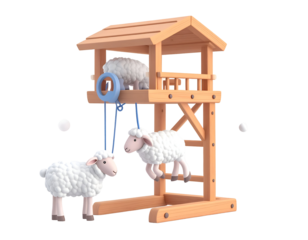 3D Illustration Sheep Mobile