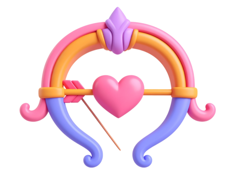 3D Render of Cupid's Bow and Arrow