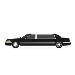 Sleek Black Limousine Side Profile Illustration