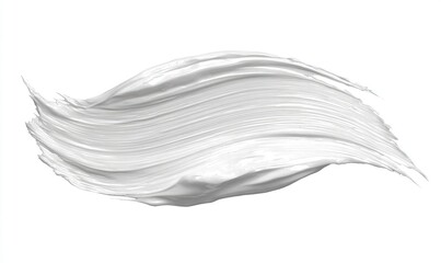 Abstract white paint stroke.  A smooth, flowing,  whitish  paint or cosmetic  texture