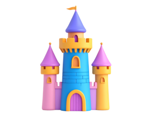 Cartoon Castle 3D Render