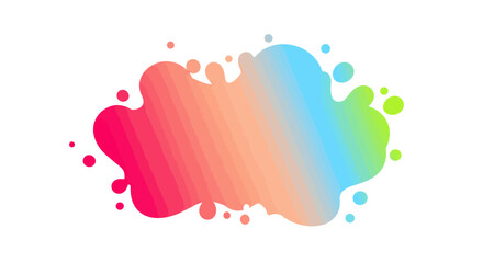 A rainbowcolored blob splattered with dots