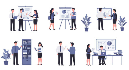 Business people and Information technology, communication AI