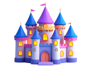 3D Cartoon Castle Illustration