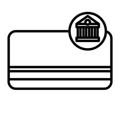Bank card icon symbolizing financial transactions, online banking, ecommerce. Suitable for websites, apps, financial marketing materials, and presentations.