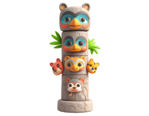 Cute Animal Totem 3D Render